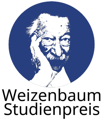 Logo des Weizenbaum Studienpreises mit Darstellung von Joseph Weizenbaum